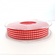 Vichy Ribbon - Width 15 mm - Color Red